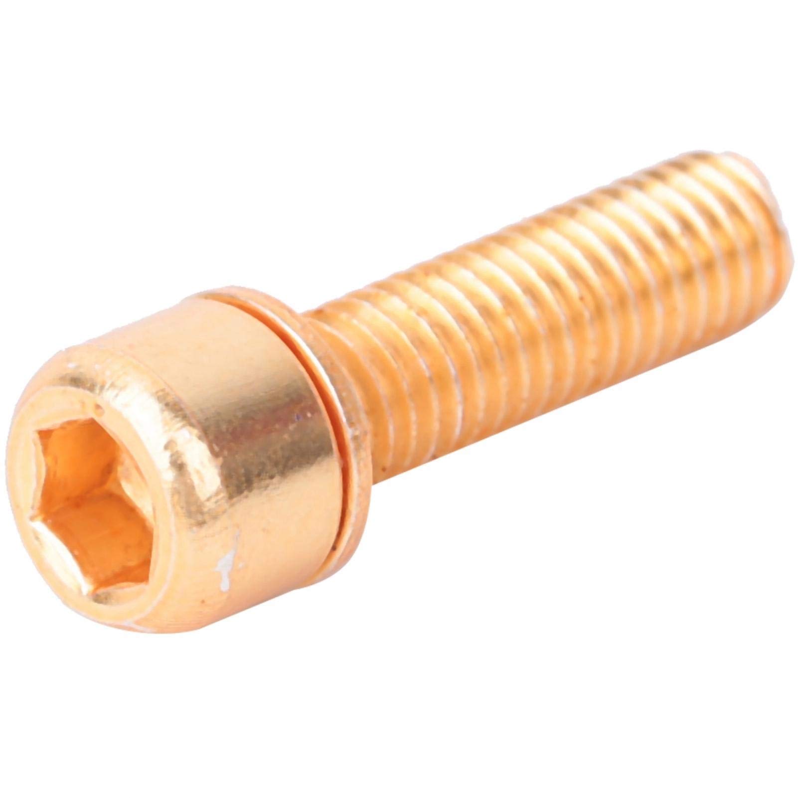 Bicycle screw，6 pcs M5*18MM titanium-plated colored screws riser screws Bike Steering Handlebar Parts(gold)