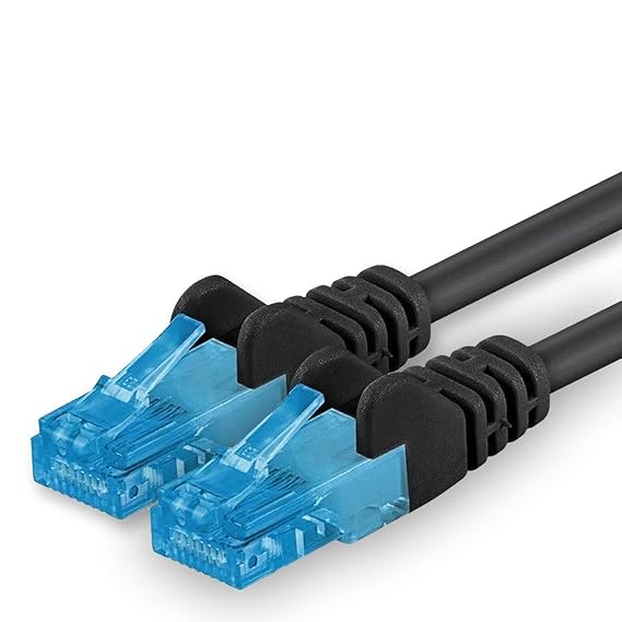 1aTTack.de Netzwerkkabel Cat6-1 Stück schwarz - 3m - Patchkabel Cat Kabel Cat.6 (A) Lankabel Ethernetkabel (500Mhz 10Gb/s) LS