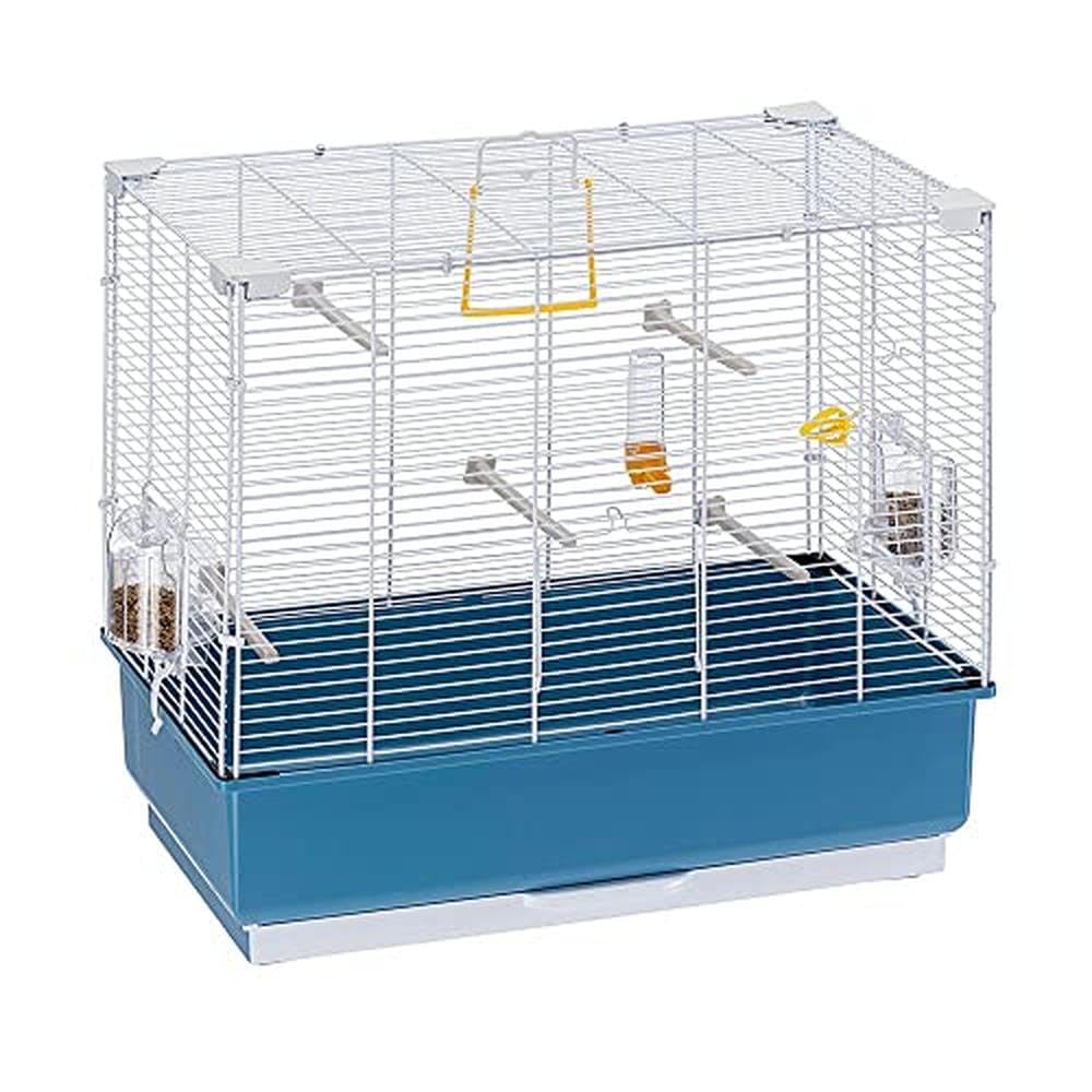 Ferplast Rekord 4 Bird Cage with Green Bars with Accessories, Medium