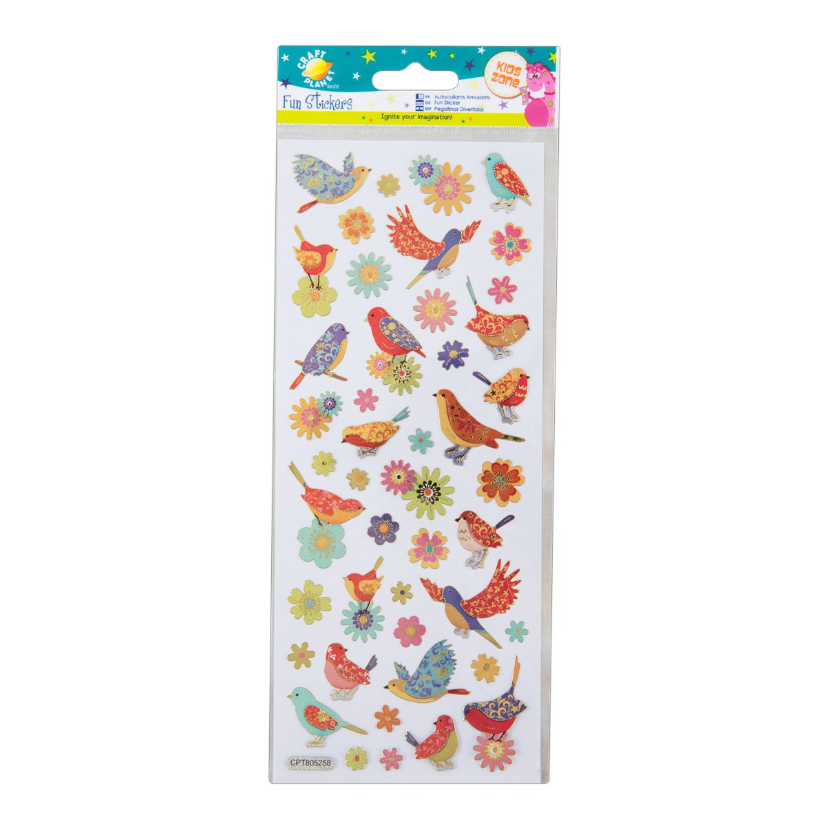 Craft Planet Fun Stickers, Birds & Flowers, for Young Crafters Collection, Posters, Card Making, Scrapbooking, Party Bag Fillers, Book, Reward Chart, Invites, Craft — image 1