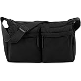 Nylon Crossbody Messenger Bag for School, Women Large Shoulder Bag Hobo Tote Bag Lightweight Computer Crossbody Bag