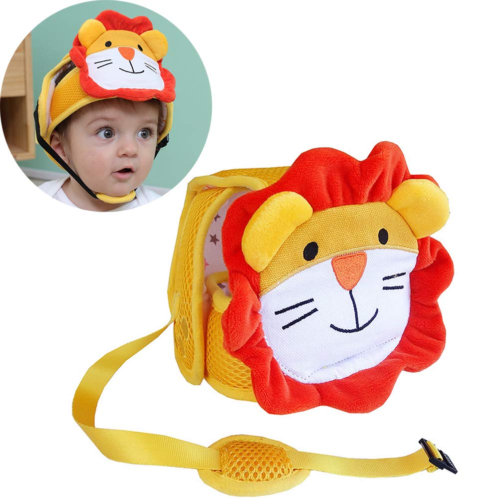 Eyand Baby Safety Helmet - Breathable Headguard Adjustable Safety Protective Cap for Toddlers Learn to Walk, Infant Comfortable Head Protector Hat(Yellow Lion)