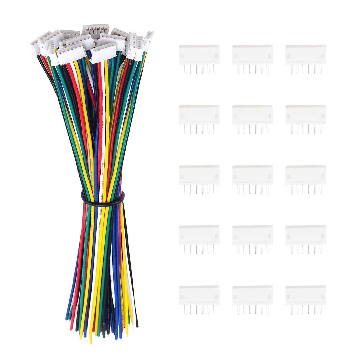 Lyeteung 15 Sets Mini Micro JST 1.5 ZH 6 Pin Connector Plug Male with 150mm 26AWG Cable & Female Connector