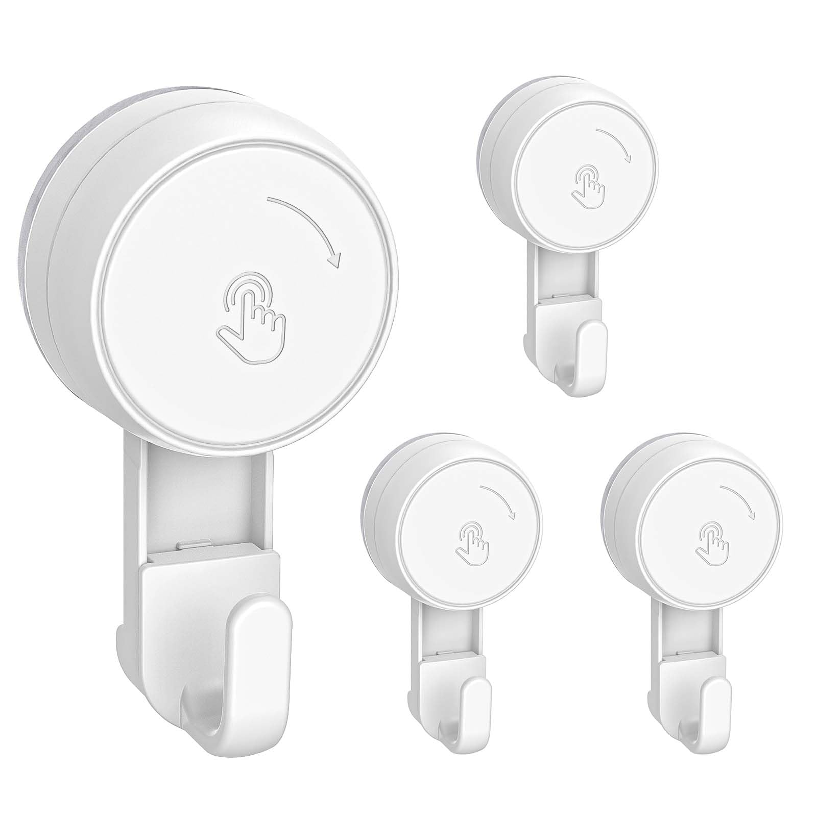 Ulinek Suction Hooks, 4 Pack Sucker Hook Vacuum Strong Removable No Drilling for Coat Towel Wreath Hat Cloth Tool, Suction Hooks Heavy Duty for Bathroom Kitchen Door Window Mirror Glass