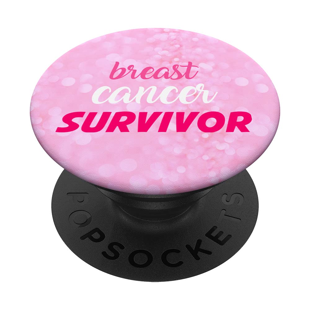 Breast Cancer Survivor Pink Ribbon Awareness Women PopSockets Swappable PopGrip