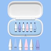 6 Pack Replacement Pencil Tips with Case for Apple Pencil Pro 2nd / 1st Generation - Sensitive and Precise Control iPencil Nibs Compatible with iPad for Pencil USB C/ 2nd/ 1st Gen Apple Pen