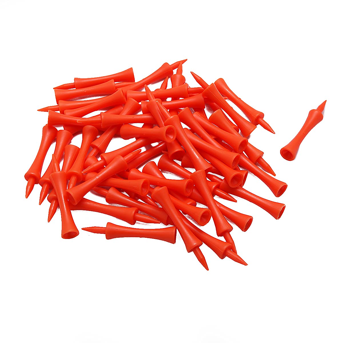 Bulldog Golf Tees® Pack of 50 Large Orange 70mm (Tee up Height 50mm + 20mm Spike) Castle Golf Tees