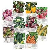 Heirloom Vegetable Seed Packet Collection (10 Individual Seed Packets) Non-GMO Seeds by Seed Needs