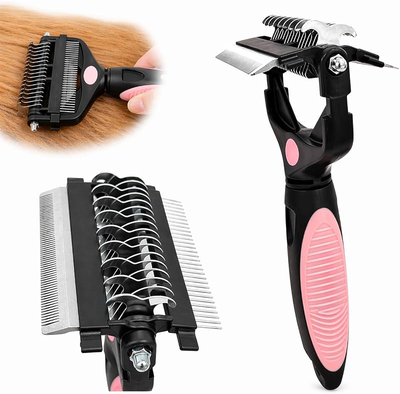 FurCare 3-in-1 Deshedding Dematting Detangling Pet Tool Pink Cat Dog Grooming