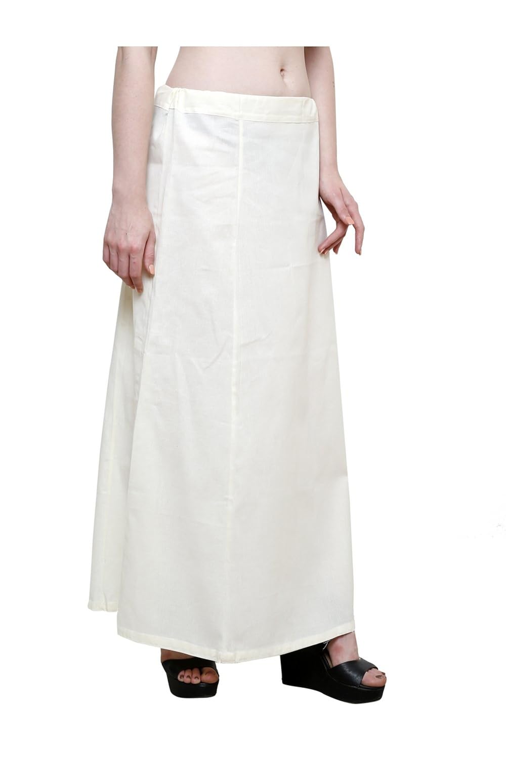 pistaa's women's cotton inskirt saree petticoats (ptccrm, cream, free size)