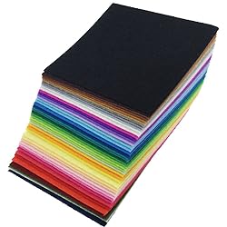 42pcs Felt Fabric Sheet 4"x4" Assorted Color DIY