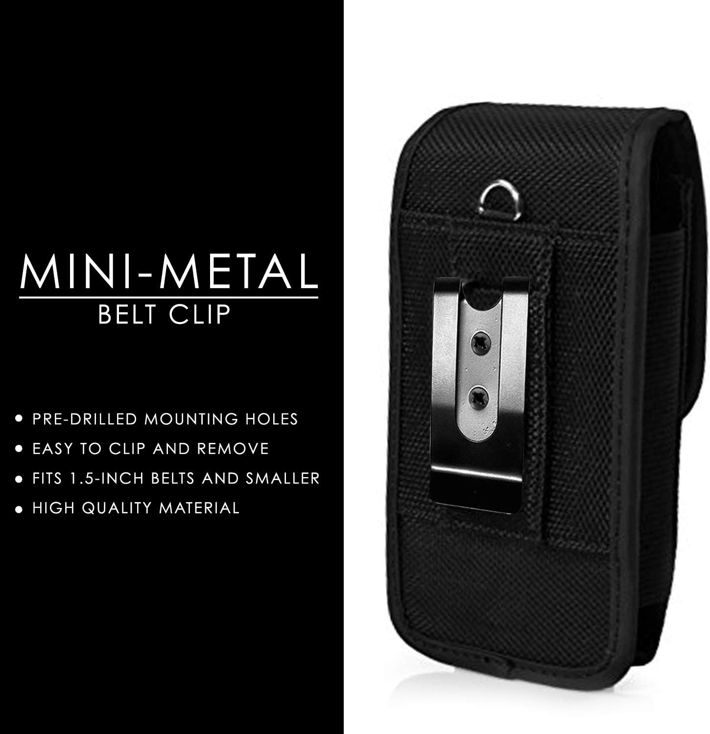 HolsterBuilder Metal Mini Holster Belt Clip - Flat Base Hard Spring Steel Belt Clip for Knife Sheaths, Wallets, & Pouches : Sports & Outdoors