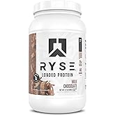 RYSE Loaded Protein Powder - Milk Chocolate - 25g Whey Protein Isolate & Concentrate with Prebiotic Fiber & MCTs - Low Carb, Low Sugar, Digestive-Friendly - 27 Servings / 2 lb Tub
