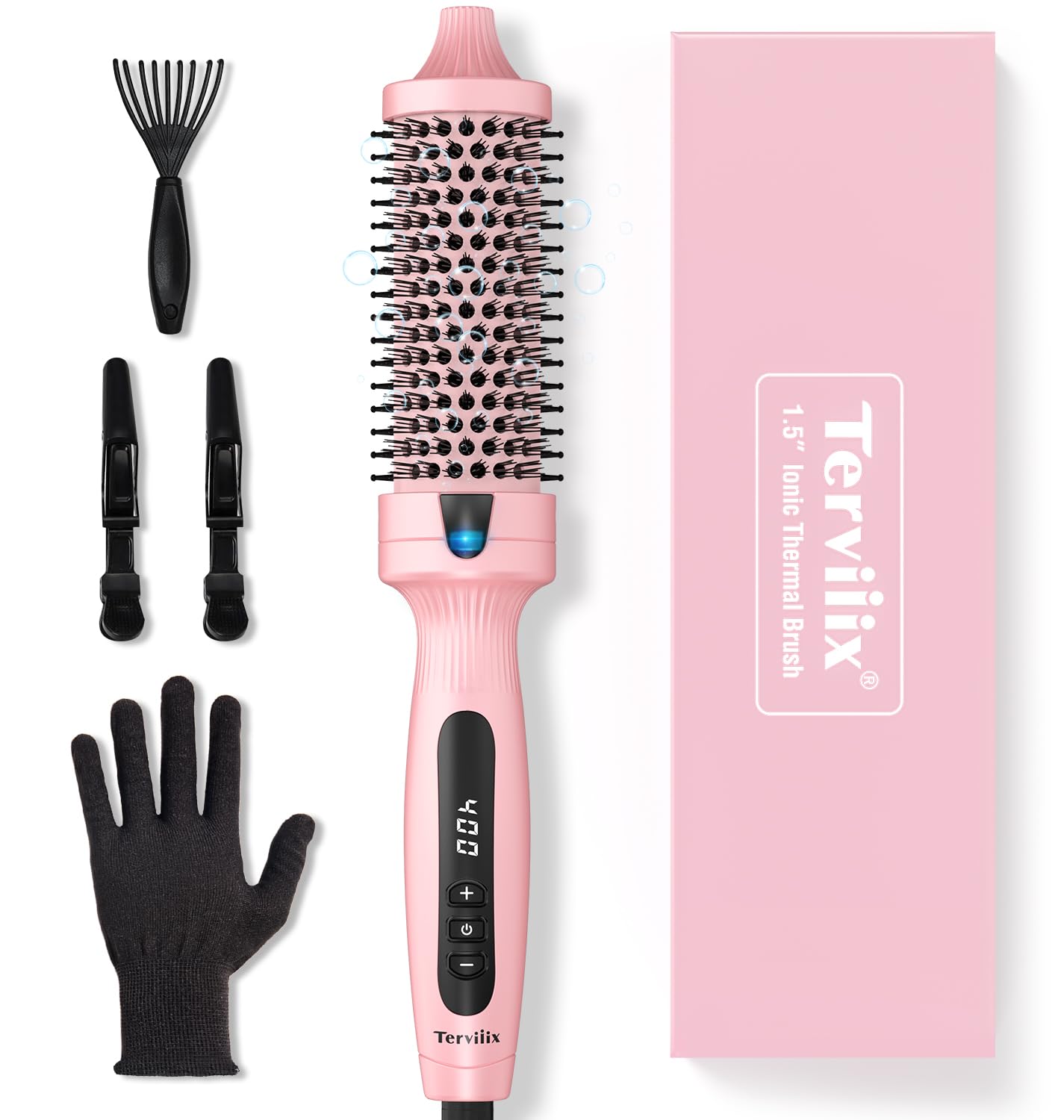 Photo 1 of Terviiix 1.5 Inch Ionic Thermal Brush - Dual MCH Tech, Non-Blowing Heated Styler for Voluminous 90's Blowout, 9 Temp Settings, 30s Fast Heat, Ionic Smoothing, Dual Voltage for Travel