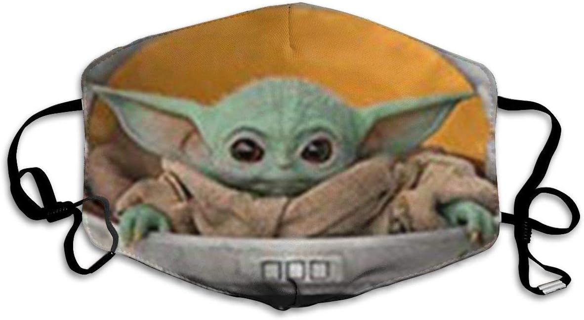 Aipula Multi Usage Face Cover Up Cotton Baby Yoda The Mandalorian Breathable Dust Filter Mouth Cover Printed White