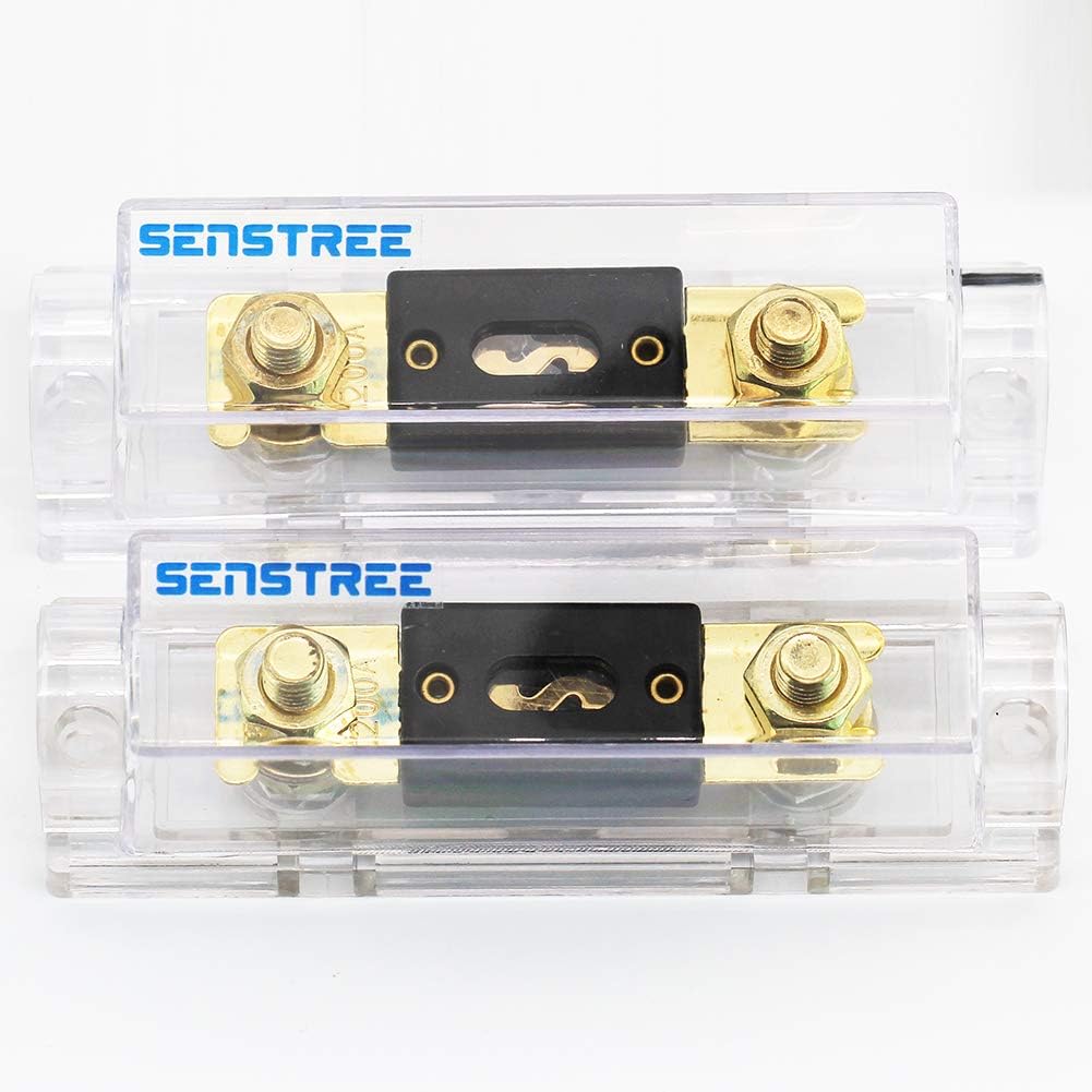 SENSTREE0 2 4 Gauge Automotive Car Audio Stereo ANL Fuse Holder 2 Pieces + 200Amp ANL Fuses 2 Pieces