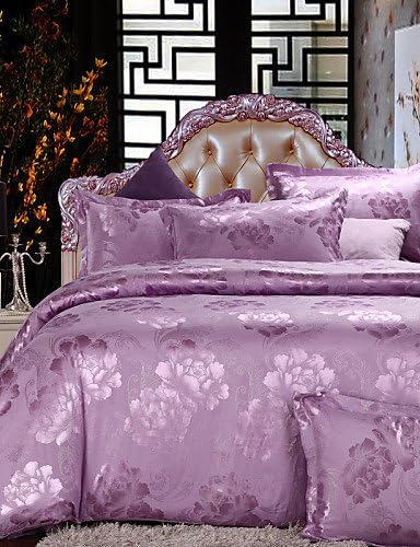 ZQ Personality style Newcell Jacquard a Family of Four European Cotton Bedding Set , queen