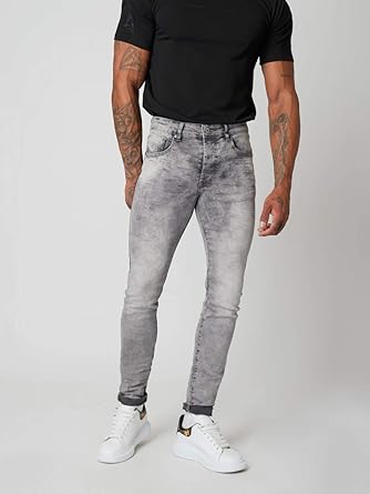 mens washed grey jeans