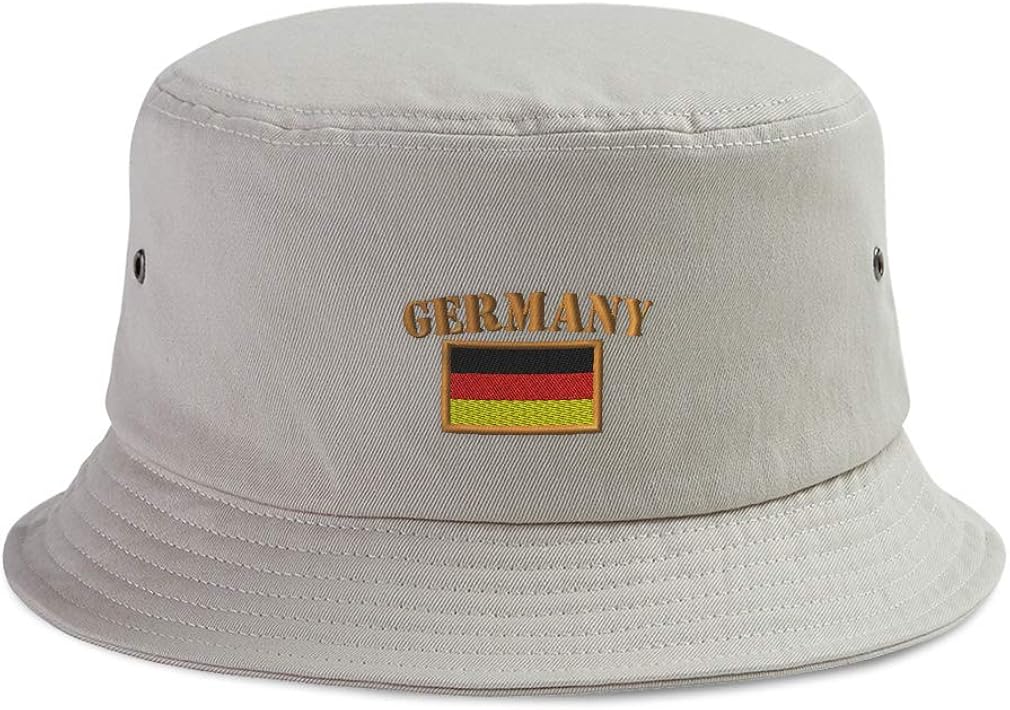 Speedy Pros Bucket Apparel Hat Germany Flag Embroidery Cotton Hats for Men & Women Khaki at