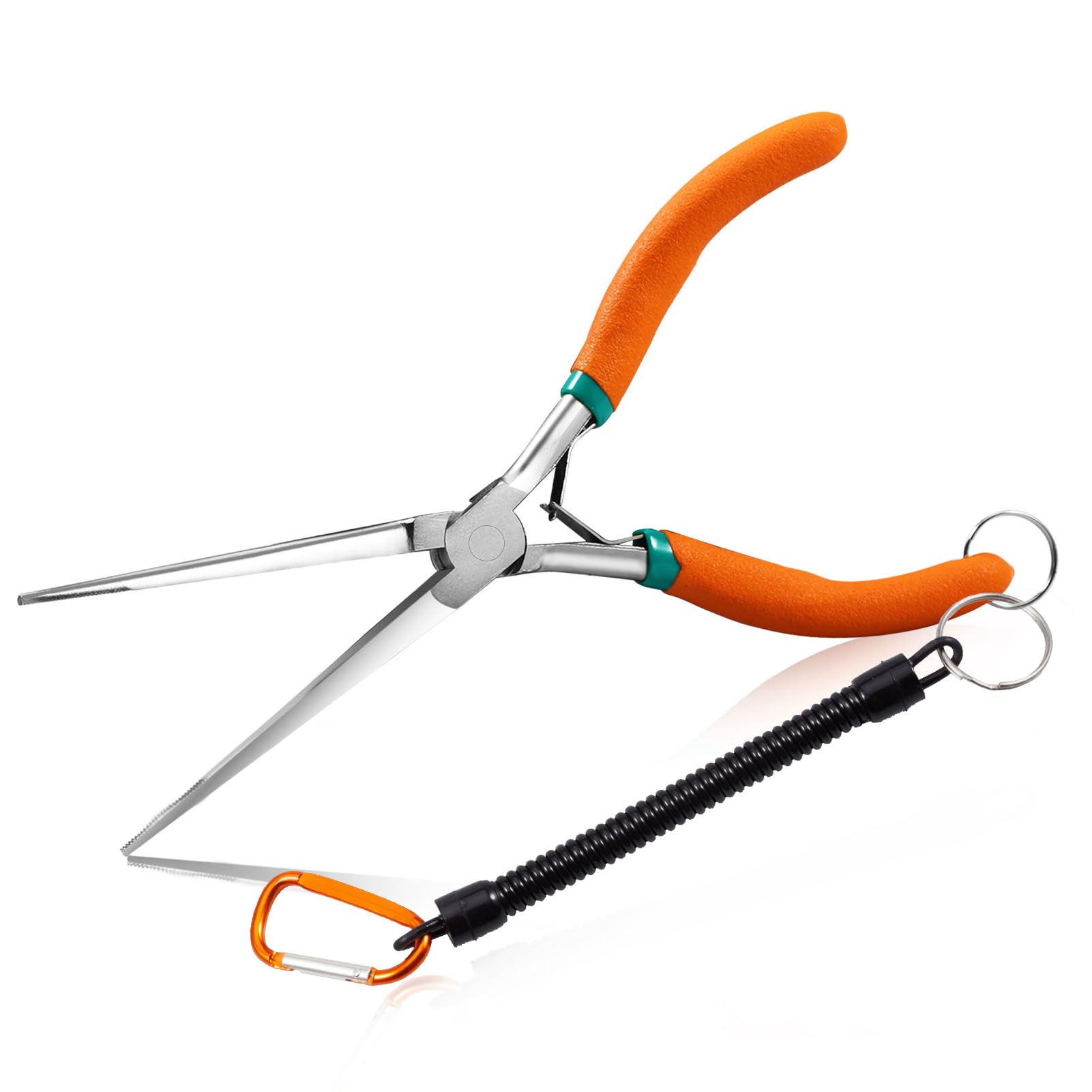 SPEEDWOX Long Reach Needle Nose Pliers 7 Inches with Teeth Long Nose Pliers for Hard to Reach Narrow Space Extra Long Nose Mini Precision Wire Looping Plier for Jewelry Making with Anti-Loss Lanyard — image 1
