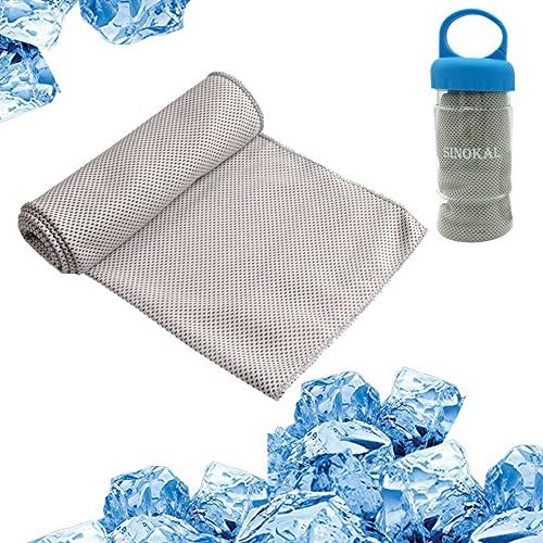 SINOKAL Cool Towel Chilly Microfiber Instant Cooling Relief Stay Cool for Golf Yoga Fitness Gym Baseball Exercise Sports Camping Hiking Athletes Men Kids Neck Head