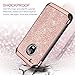 Moto G5 Plus Case,Moto G Plus (5th Generation) Case, BENTOBEN Glitter Faux Leather 2 in 1 Slim Hard Laminated with Luxury Shiny Chrome Shockproof Protective Case for Motorola Moto G5 Plus,Rose Gold