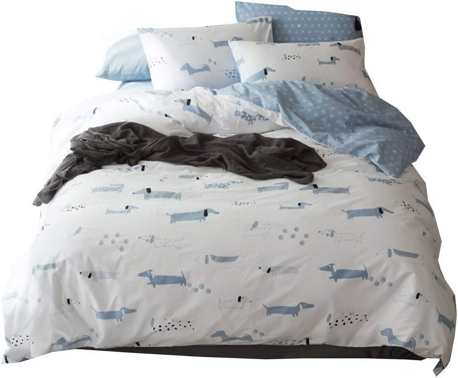 Rainbow Bedding Twin White Preppy Twin Duvet Cover Cotton Girls Kawaii Kids Cute Soft Farmhouse Aesthetic Textured Zipper Duvet Cover Set, No Duvet