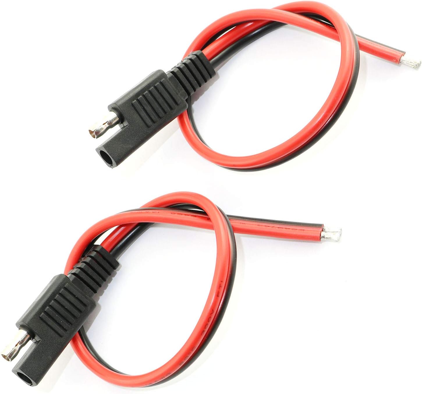 DGZZI 2PCS 14AWG SAE Extension Cable 30CM 2 Pin SAE Single Plug Quick Disconnect SAE Power Automotive Extension Cable for Motorcycle, Car, Tractor: Garden & Outdoor
