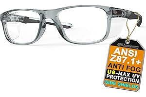 HTS HUNTERSKY TR90NZZ Safety Glasses with Side Shield Small Size Women Men ANSI Z87 Anti Fog Scratch Resistant Lab Pickleball