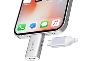 ORICO Lightning to USB Adapter with Charging Port, USB C Female to Lightning Male for iPhone 14 13 11 12 Pro Max, Compatible with Charging Support OTG Data Transmission Connect External SSD - LC10