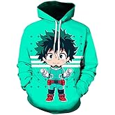 CHLOBLOM Adult Deku Hoodies Cosplay Costume Shoto Novelty Pullover Sweatshirt