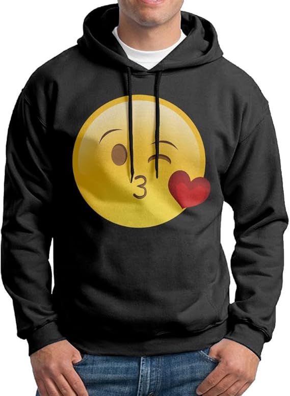 Amazon Co Jp パーカー スウェット 男 大人 Emoji 絵文字 顔 スク ハート プルオーバー トレーニング 柔らかい Black 服 ファッション小物
