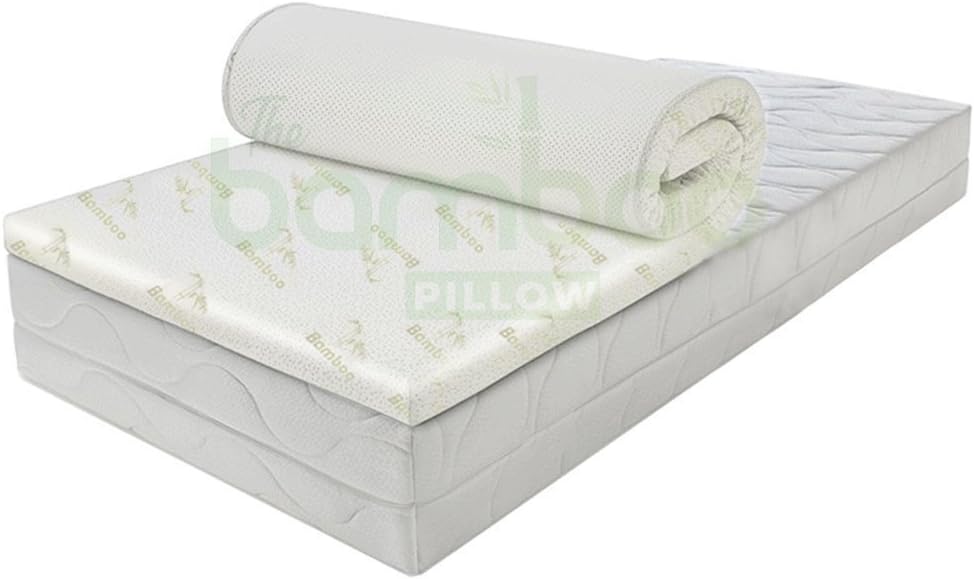 Bamboo Memory Foam Mattress Topper for King Size Bed, Orthopaedic Anti Allergy Microfibers Mattress Protector for a Deep Sleep, Hypoallergenic, 4 cm Thick