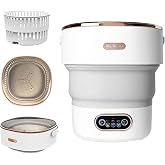 Portable Washing Machine,15L Collapsible Mini Washer with 3 Cleaning Modes Drain Basket Small Foldable Laundry Machine for Travel Camping Dorms RVs Apartments Baby Clothes Underwear Socks Delicates