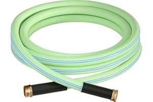 Atlantic Heavy Duty Short Garden Hose 5/8 IN x 15 ft Green Color- Durable and Flexible Water Hose for Outdoor Use Short Connection Leader Hose (15 Feet Female to Male)