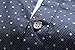 SSLR Men's Cotton Polka Dot Short Sleeves Slim Fit Dress Shirts (Medium, Blue)