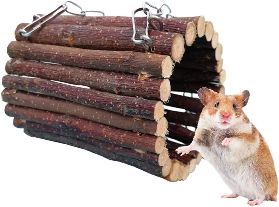 Exuberanter Hamster Chew Toys Hanging Tunnel Bridge Natural Apple Wood