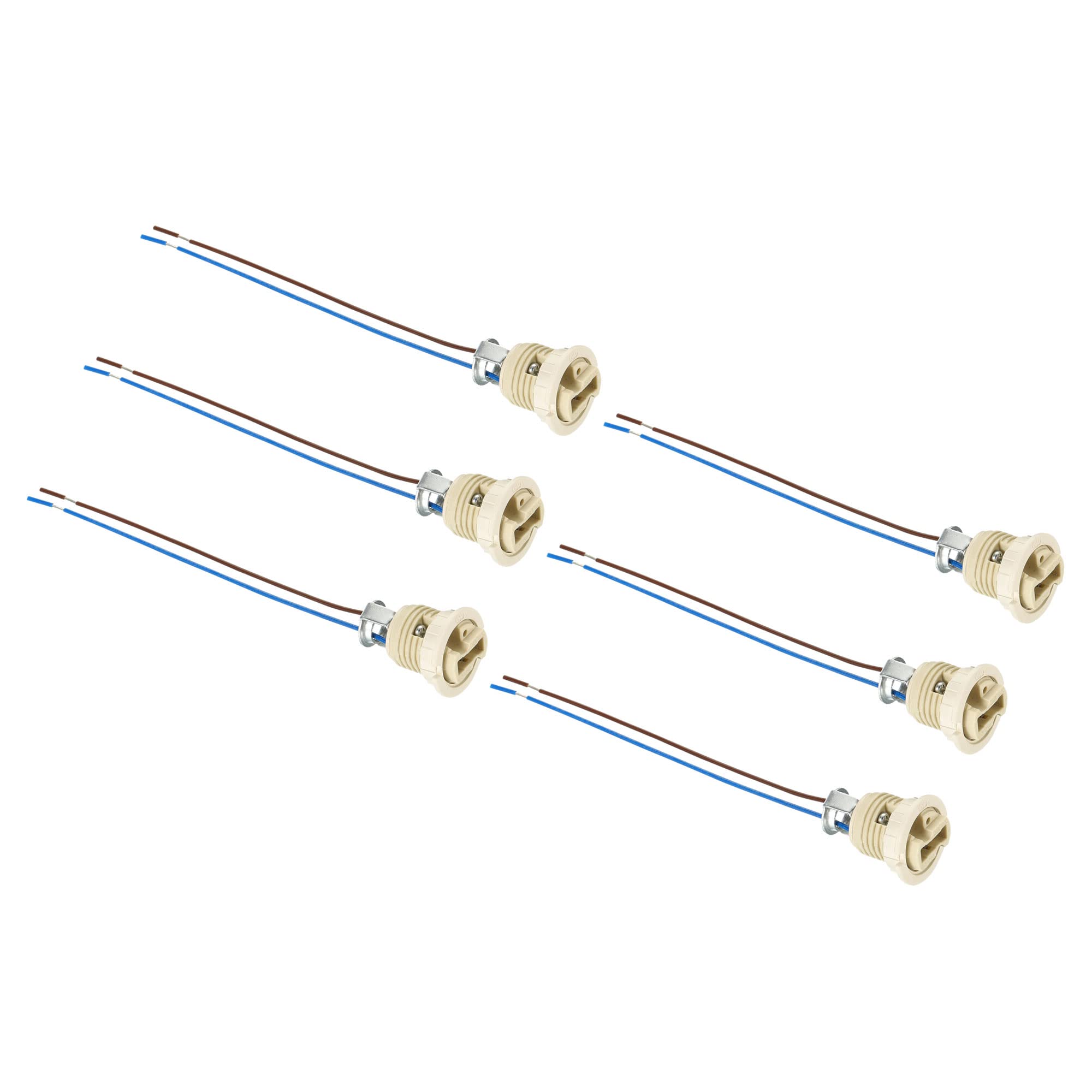 PATIKIL G9 Light Base Socket, 6 Pack Ceramic Lamp Holder Connector Lighting Replacement with 140mm Cable Wire for Halogen Incandescent LED Light Bulb
