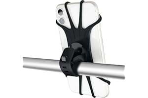 AMALEN Bike Phone Mount - Phone Holder for Bike, Phone Stand for Motorcycle, Silicone Phone Holder for Handlebar Compatible with iPhone/ Samsung/ Huawei/GPS, Adjustable 360 Degree Rotation Phone Stroller