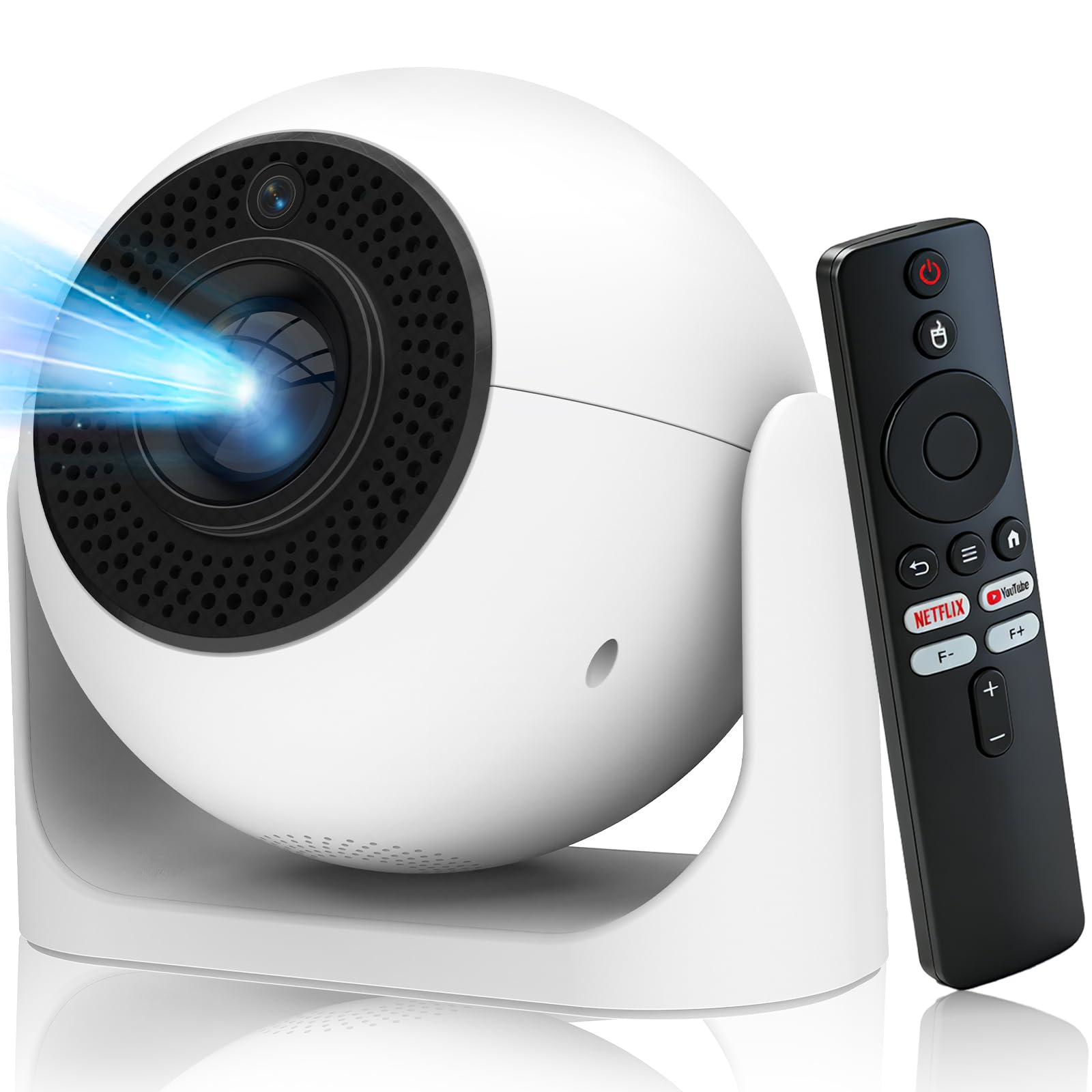 Photo 1 of [Auto Focus] Mini Projector with WiFi and Bluetooth, Built-in Apps Portable Projector Support 4K 1080P, 180° Rotation Auto Keystone, Movie Projector Compatible with HDM/USB/TV Stick/Phone/Laptop