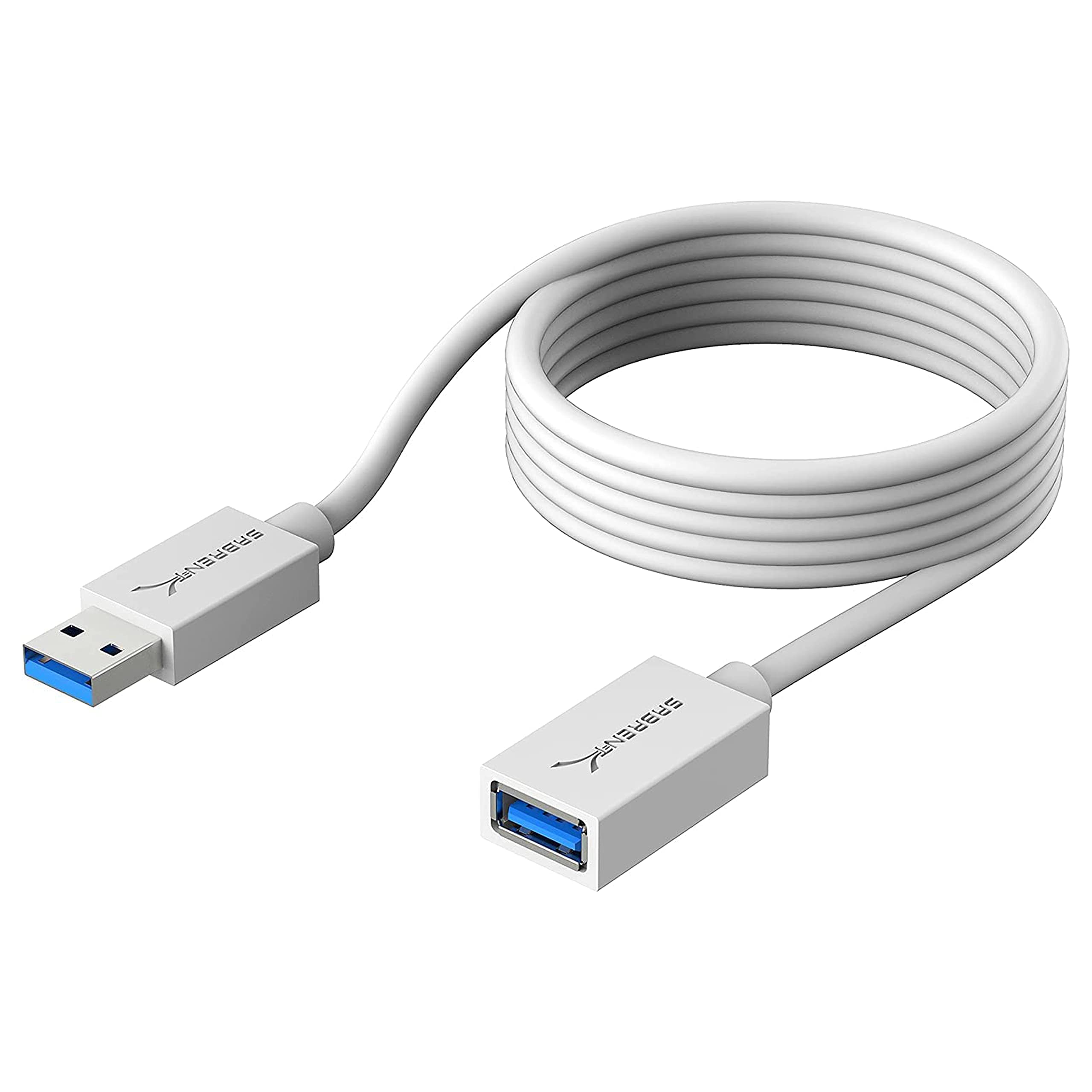 SABRENT 22AWG USB 3.0 Extension Cable A Male to A Female [White] 6 Feet (CB-306W)