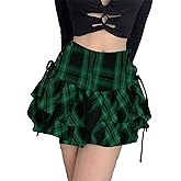 TSMNZMU Women's Goth Mini Skirts - Punk Grunge High Waist Emo Alt Mall Gothic Harajuku Lolita Skirts