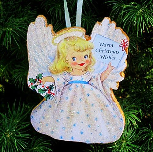 Child Angel Ornament Handcrafted Wooden Christmas Decoration,Daughter Granddaughter Gift, Halo Angel Wings Pageant Sunday School Grab Bag