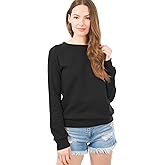 Design by Olivia Women's Basic Soft & Comfortable Pullover Fleece Crewneck Sweatshirt Fall Outfits