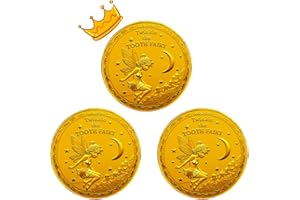 Tooth Fairy Coins for Lost Tooth Kids with Gold-Plated,1.7Inch, Set of 3