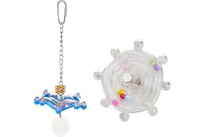2PCS Bird Toys for Parakeets, Colorful Interactive Spinner, Bird Cage Toys Suitable for Long Tailed Parrots, Small Parrots, C