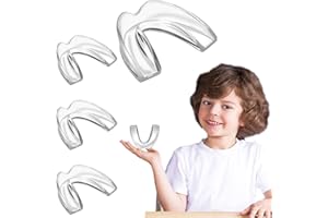 LONGEVITY TURTLE Kids Mouth Guard for Teeth Grinding, Pack of 4 Bite Guards + Dental Guard Case, Eliminate Clenching Bruxism, Teeth Whitening Tray & Sports, Child Moldable Bite Guards(5-10 Years Old Kids)