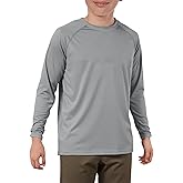 Haloumoning Boys Long Sleeve Athletic T-Shirts Kids Quick Dry Youth Performance Active Basic Tees 5-14 Years