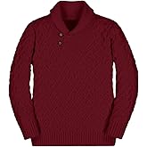 Teurkia Boys' Casual Knit Cable Turtleneck Sweater Rib Cuff Pullover for Kids