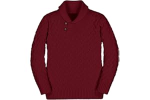 Teurkia Boys' Casual Knit Cable Turtleneck Sweater Rib Cuff Pullover for Kids